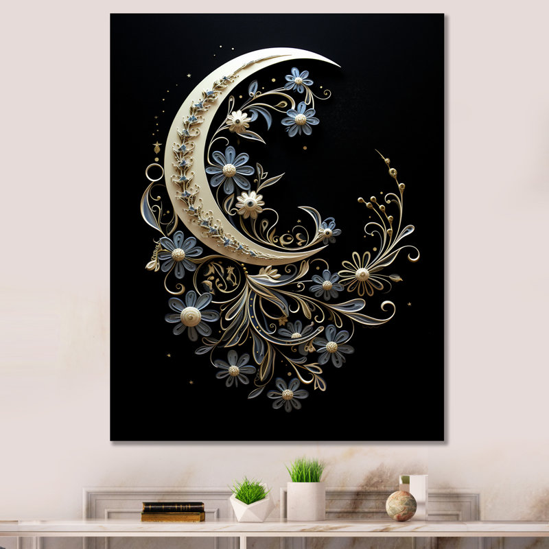 Moon Moon Harmony sur toile, Toile tendue, H 40 po x l 30 po x P 1,5 po