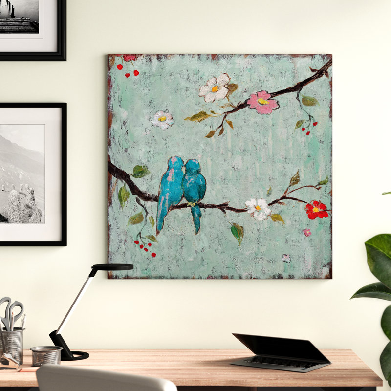 Love Birds IV by Katy Frances - Print on Canvas, 30.48 cm H x 30.48 cm W, Wrapped Canvas