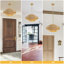 18,9 po Lustre tambour 4 lumières à grain de bois