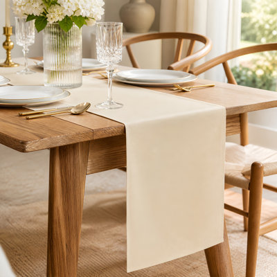 Ensemble de 3 chemins de table minimalistes en polyester 12 x 72 pouces résistants aux taches et aux plis en beige, gris, bleu marine et décoration de table élégante pour la cuisine, le mariage, le banquet et la cuisine