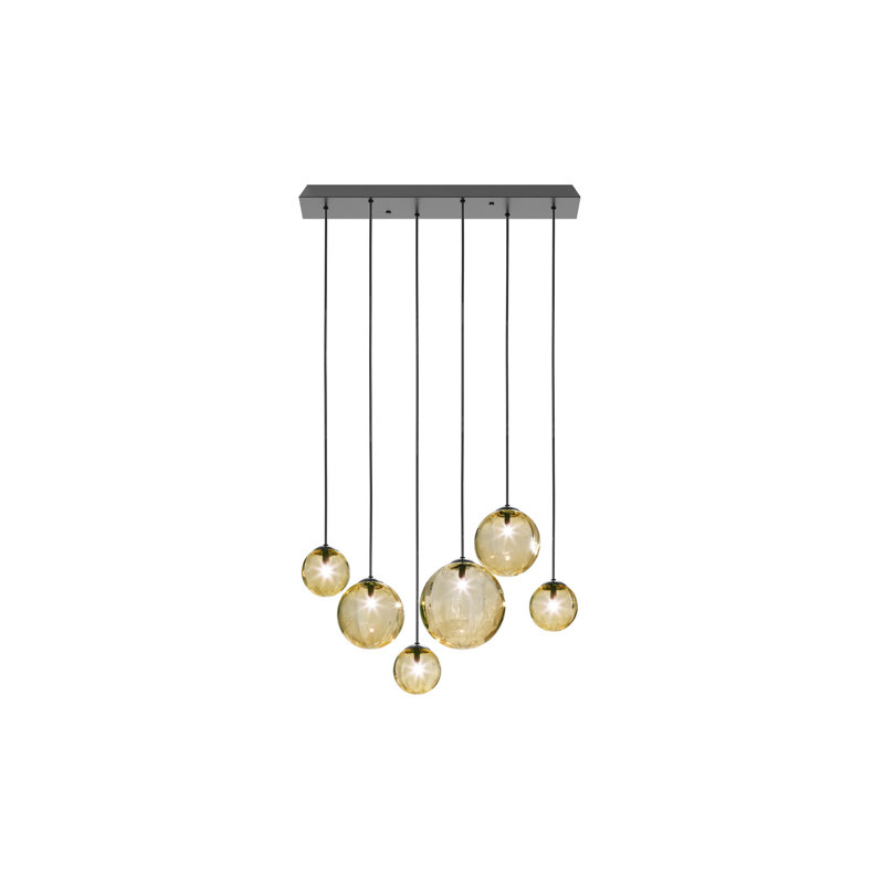 Puppet Suspension L6 Smoky Transparent Matt Black 1 G9 Ul, Amber Transparent, Matte Black