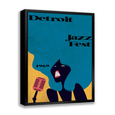 Detroit Jazz Fest - Peinture sur toile à cadre flottant