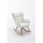 Fauteuil oscillant oscillant en tissu ivoire Teddy | Idée de cadeau