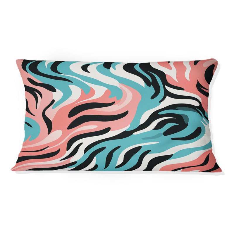 Coussin exotique camouflage exotique - Récif corail abstrait multicolore azur - Coussin décoratif