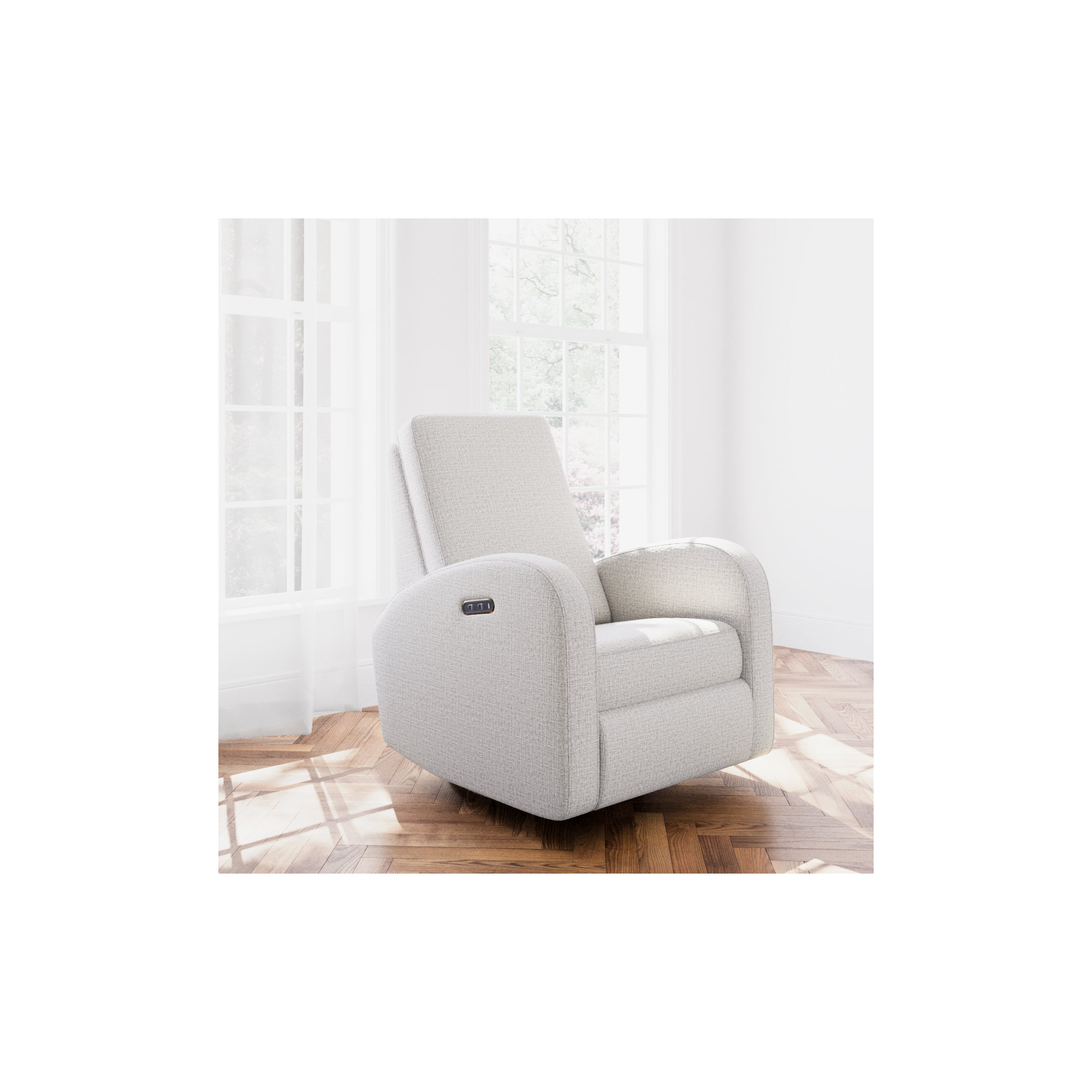 Santa Monica Power Recliner Swivel Glider with USB, Steel Basketweave