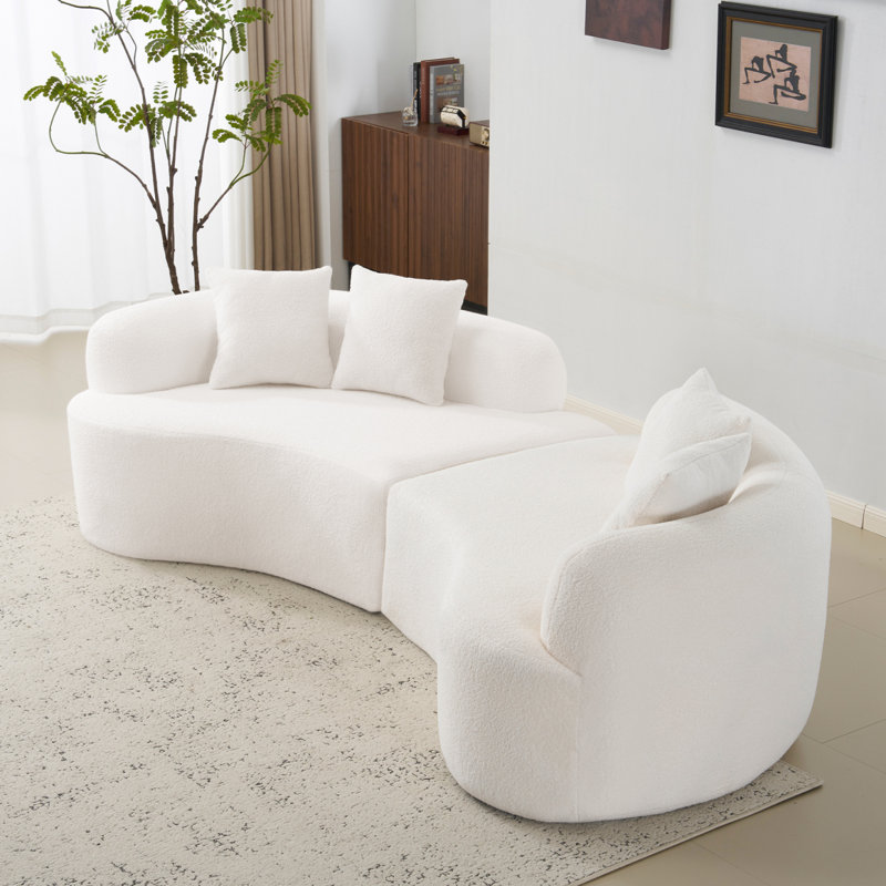 Canapé épuré à quatre places à compression complète Boneless, tissu en velours de peluche, canapé compact sans assemblage pour petits espaces et appartements