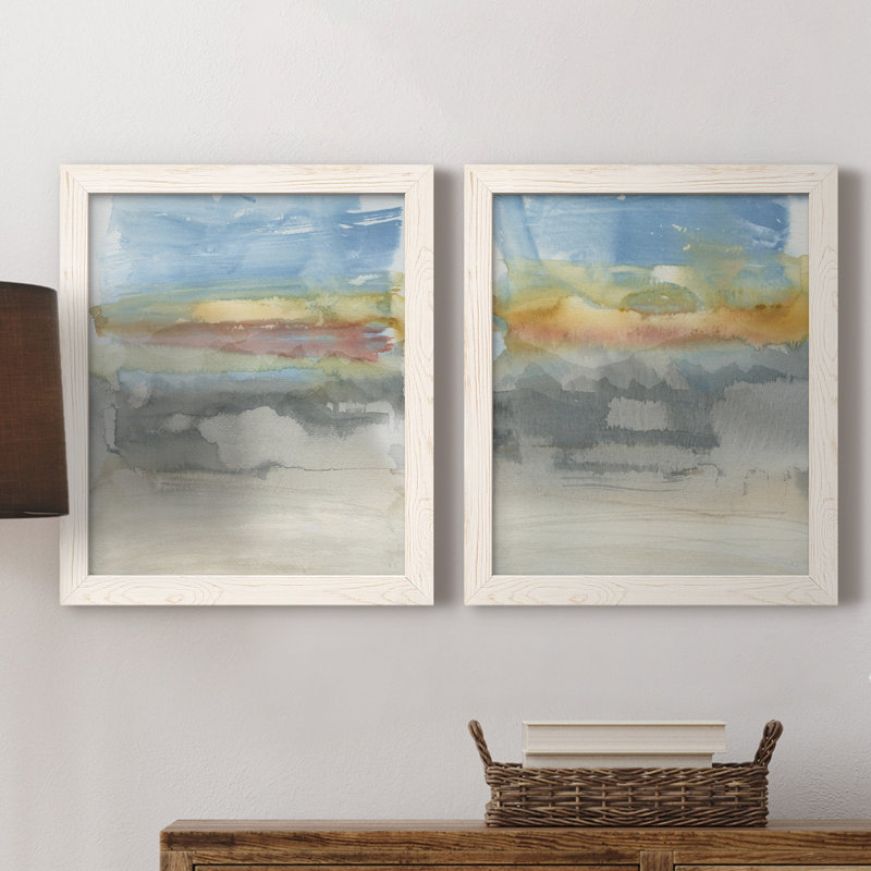 High Desert Sunset I - ensemble de 2 peintures sur toile encadrées, Blanc, H 31,5 po x l 47 po x P 1,5 po