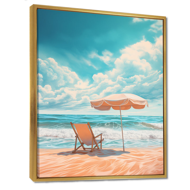 Rhoden - Beach Wall Art, 32" H x 24" W, Gold Floater Frame