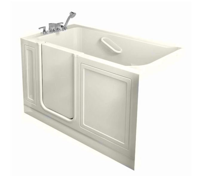 Baignoire d'air de massage / de tourbillon de plain-pied de 51 po x 30 po en acrylique, Blanc, La gauche