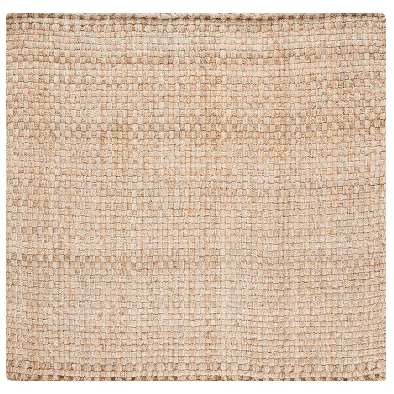 Amontay Natural Fiber Hand Woven Jute Solid Color Rug, Square 6'