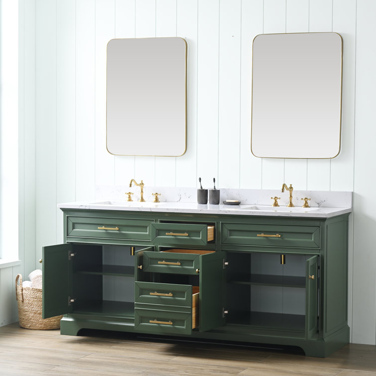 Annaline 72'' Free-Standing Double Bathroom Vanity with Engineered Stone Vanity Top Lark Manor Base Finish: Silver Gray