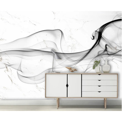 Dark Smokes Marble Pattern Modern Removable Wallpaper