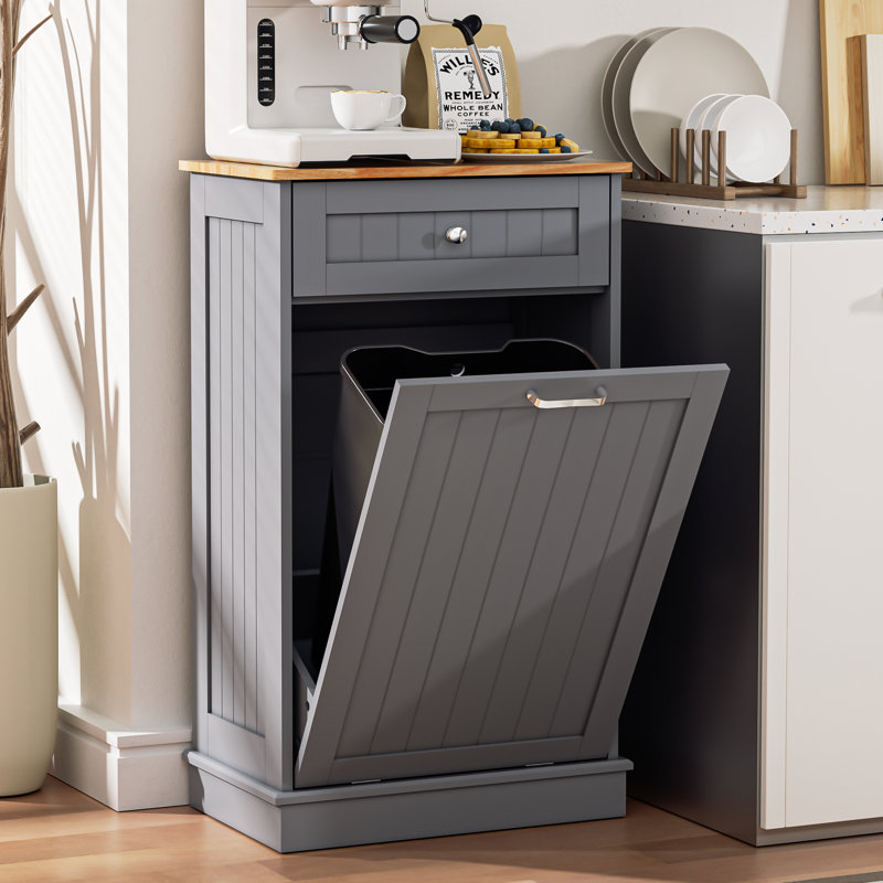 Armoire à ordures inclinable 13 gallons, Gris