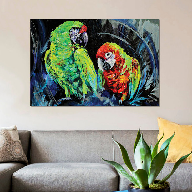 « caws », reproduction sur toile, H 18 po x l 26 po x P 1,5 po, Pas de tapis, Toile tendue