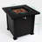 28Inch Fire Pit Table, Steel Body, Adjustable Flame, Rocks Included, Area Heated 20 Sq.Ft Square Gas 28Inch, Stainless Burner, Brown, Heat Output 40000Btu
