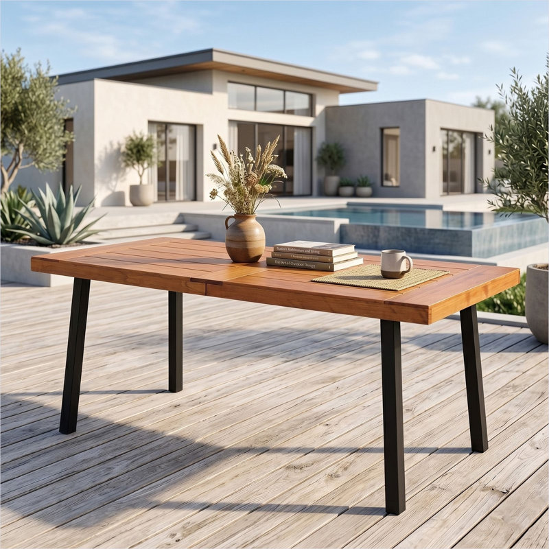 Table de salle à manger avec détails en bois massif de 68,9 x 31,9 x 29,9 po, poids de 19,1 kg et salle à manger