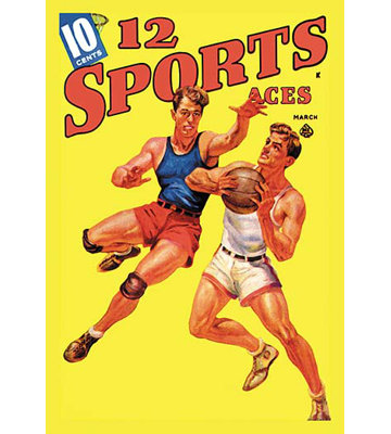 « 12 sports ace basket », affiche rétro