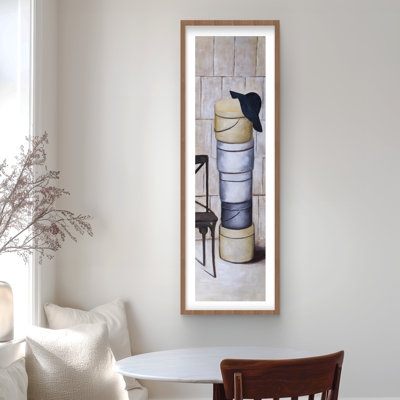 Hat boxes - Contemporary Framed Matted Print for Home Decor