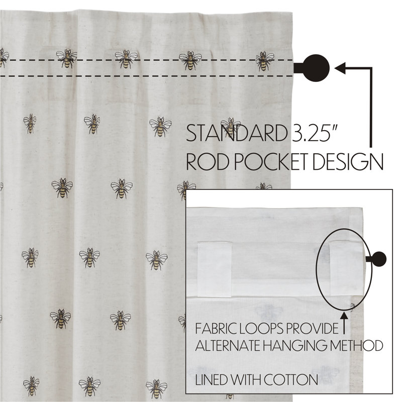 Ruffled 72'' W Cafe Curtain in, 72" W x 24" L