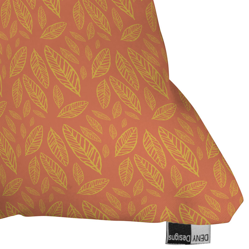Fall Leaves Pattern Throw Pillow, 16" x 16"