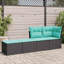 Ebern Designs 2 Piece Patio Sofa Set With Cushions Black Poly Rattan Acacia-242480431-242480427