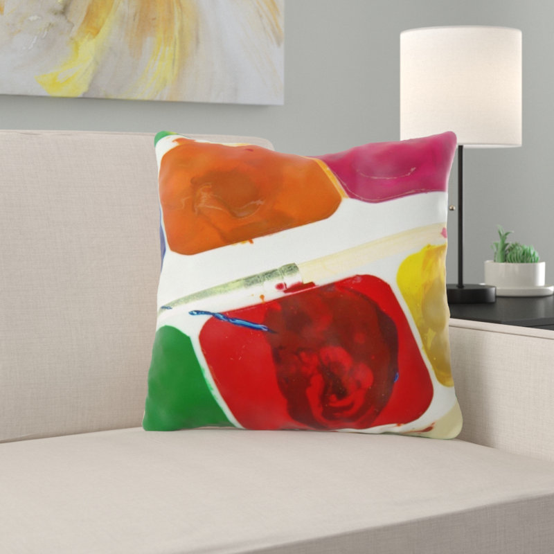 Housse et insert de coussin décoratif carré Blumberg Paint, Microsuède, Intérieur