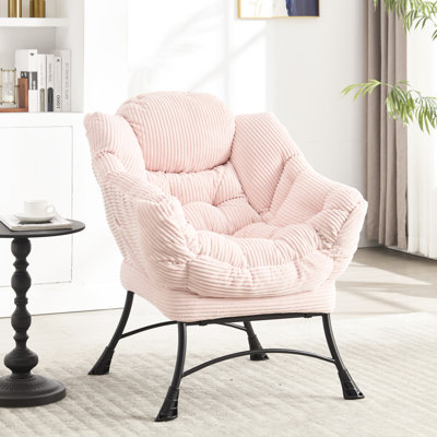 Rose, fauteuil paresseux avec, ergonomique, confortable, jardin relaxant moderne, flanelle douce décorative, chambre à coucher relaxante