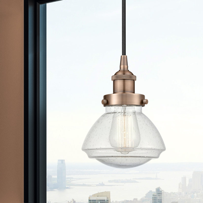 Luminaire suspendu simple à 1 lumière Caille, Cuivre