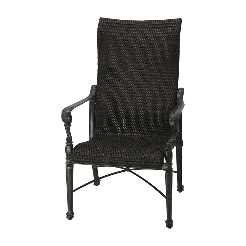 Grand Terrace Woven High Back Dining Chair, Vintage, Mahogany