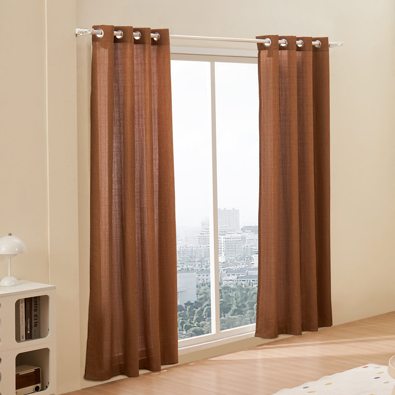 2 Set Blackout Curtain Grommet Window Panel Thermal Insulated Drapes 52x84 inch, Brown