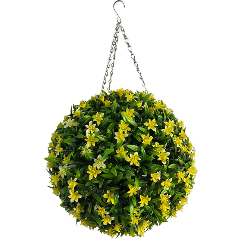 Faux Plant, 23cm H x 23cm W x 23cm D, Yellow