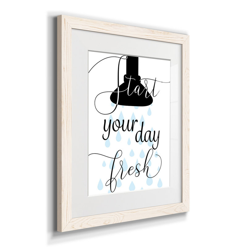 «Start Fresh» - Reproduction d'art textuel sur papier encadré, H 20 po x l 17 po x P 1,5 po, Blanc