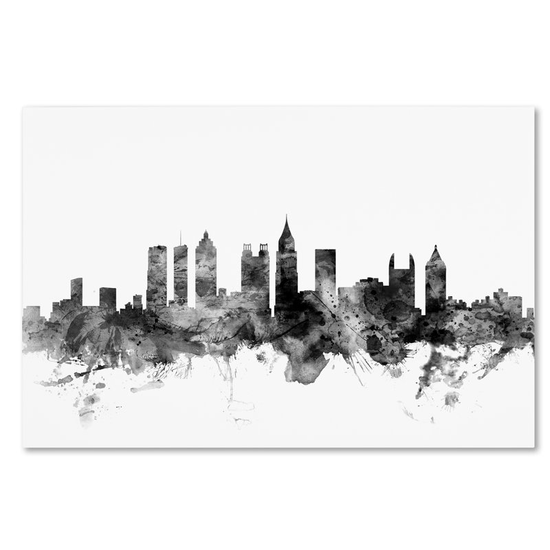 «Atlanta Georgia Skyline», impression sur toile tendue, H 30 po x l 47 po x P 2 po