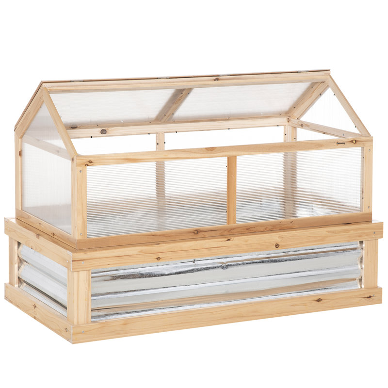 Lit de jardin surélevé avec serre en polycarbonate