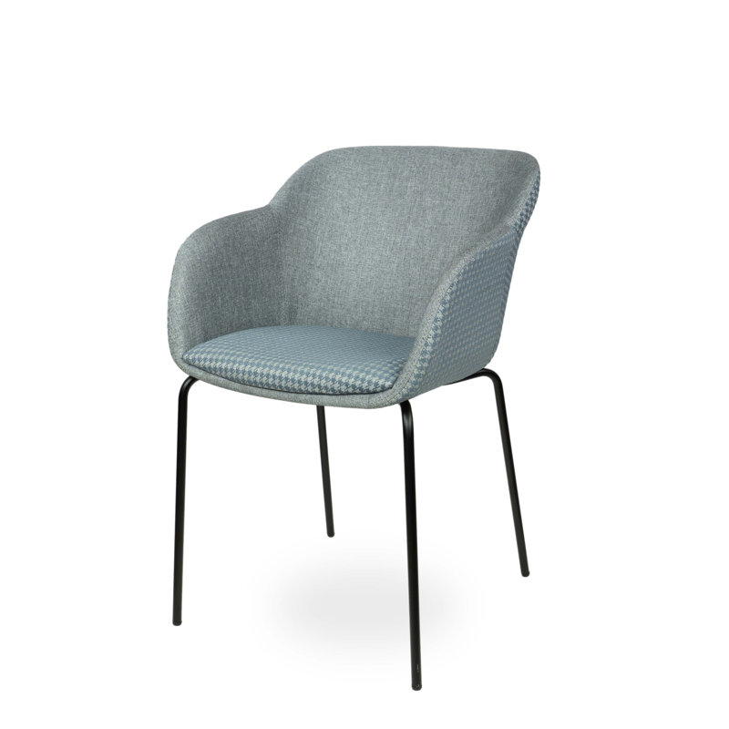 Andersonburg 43cm H Fabric Upholstered Armchair, Blue, Black