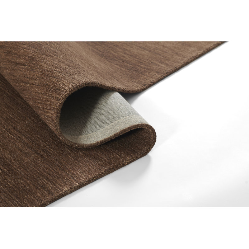 James Hand Tufted Wool Solid Color Area Rug in Brown, Rectangle 9' x 12'