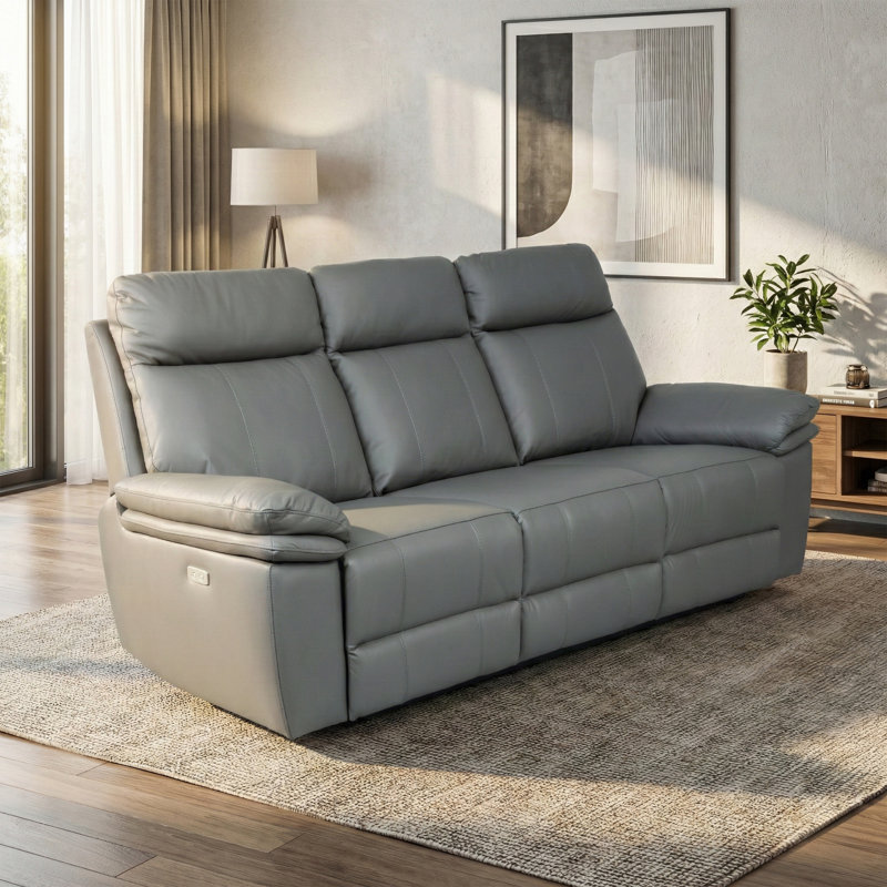 Cooney 3 Seater Electric Reclining Sofa, Grey