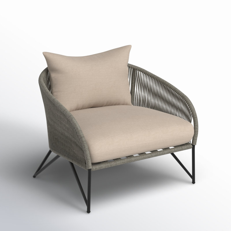 Chaise de patio avec coussins Aaron