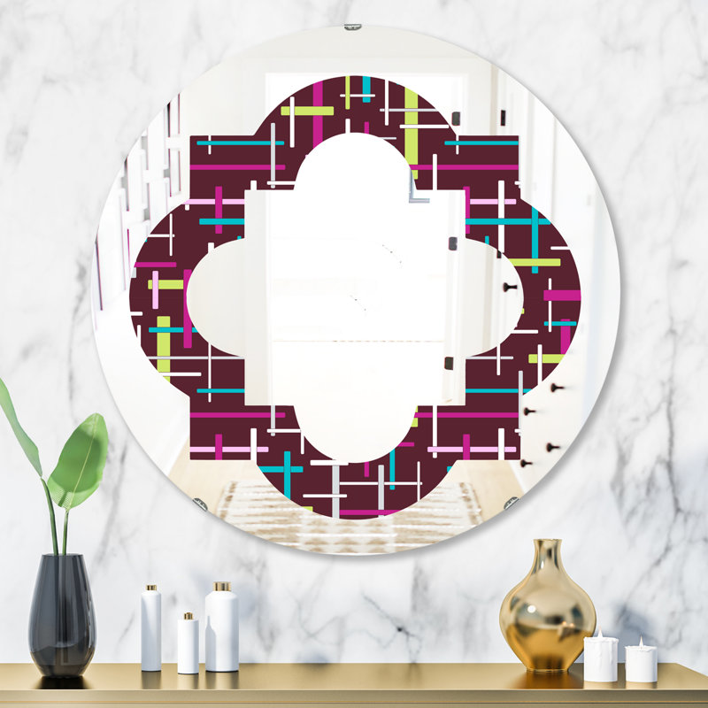 Miroir mural moderne sans cadre quadrilobe abstract design xvii, H 31,5 po x l po