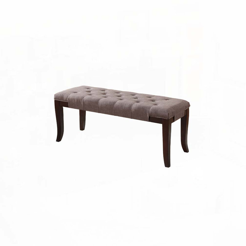 Upholstered Tufted Dining Bench, Brown