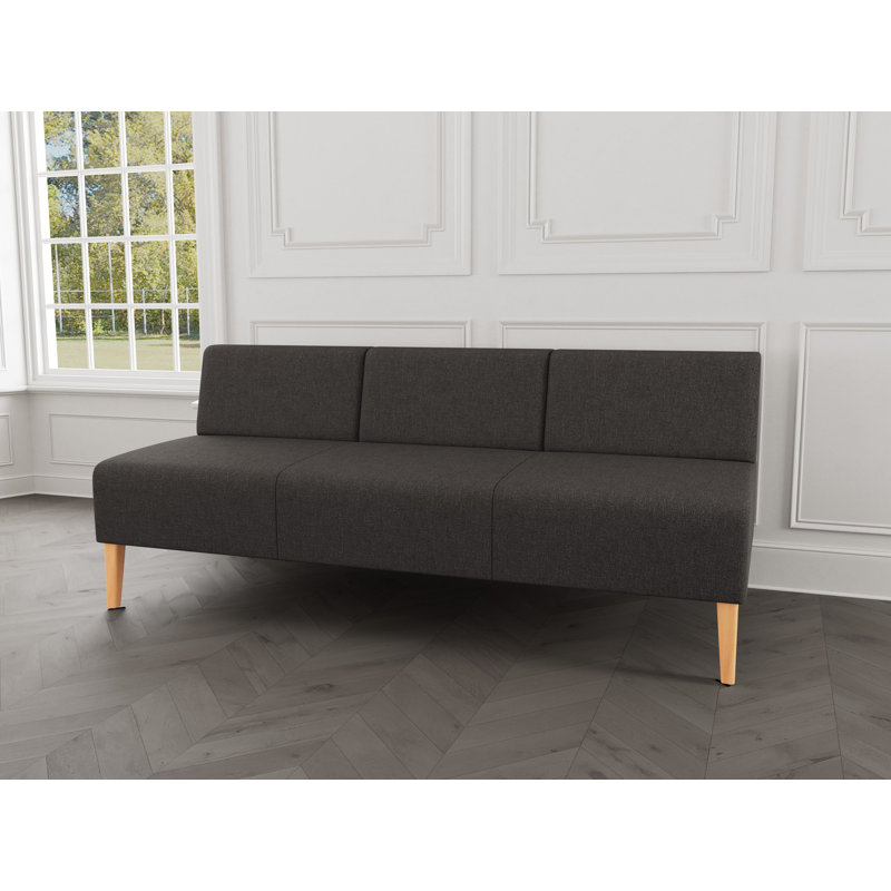 Canapé sans accoudoirs Luxe Lounge, Bois naturel, Bleu fumé Archetype