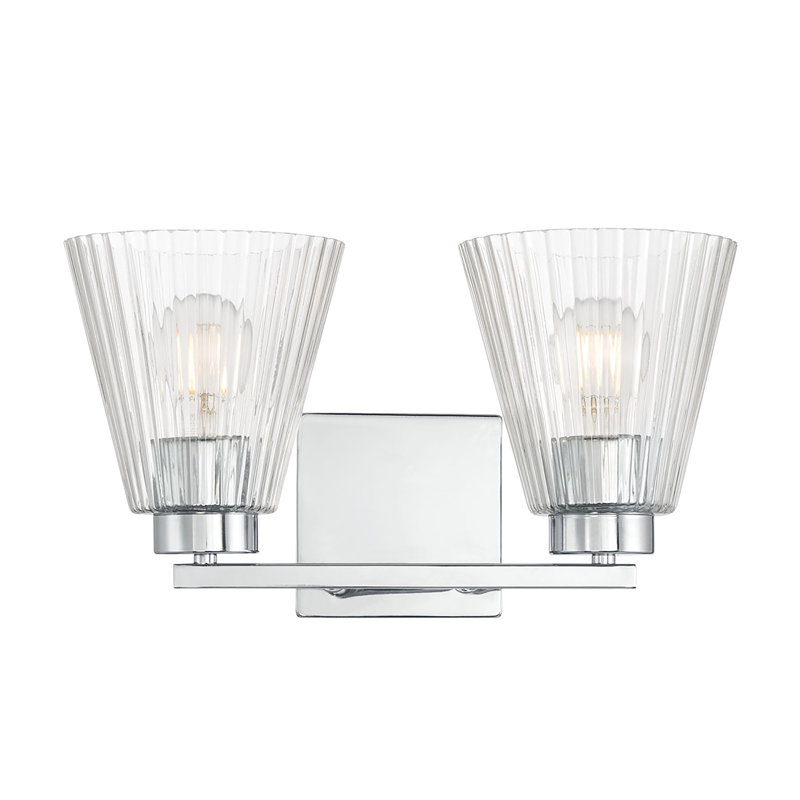 Meuble-lavabo à 2 lumières de 13,75 po Alun, H 7,75 po x l 13,75 po x P 6,5 po, Chrome chrome, Deux lumières