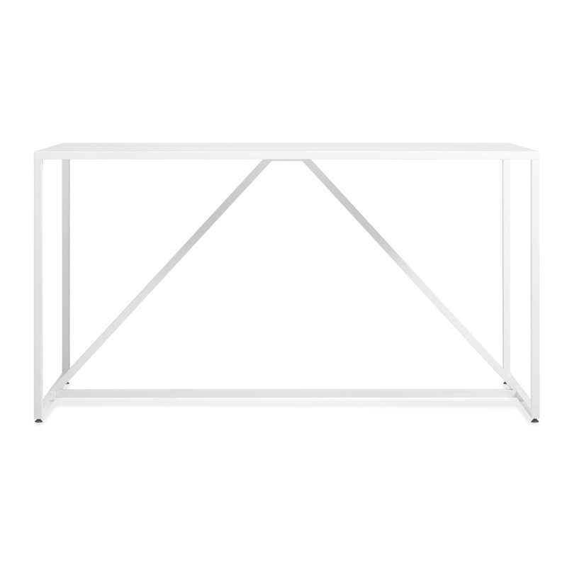 Strut Dining Table, White, 28" W x 56" L, Standard (29" Height)