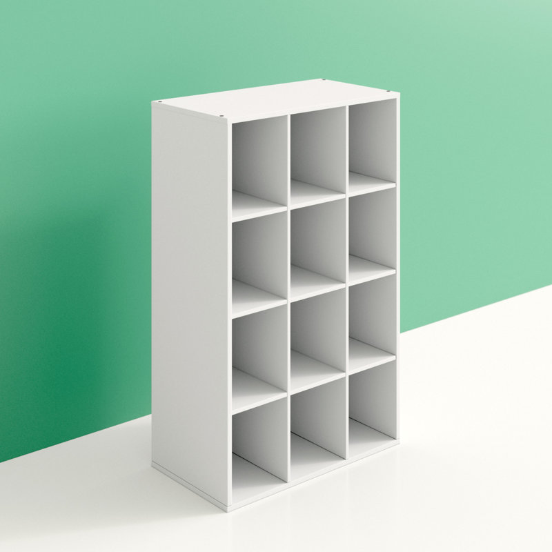 12 Pair Stackable Shoe Storage Cabinet, White