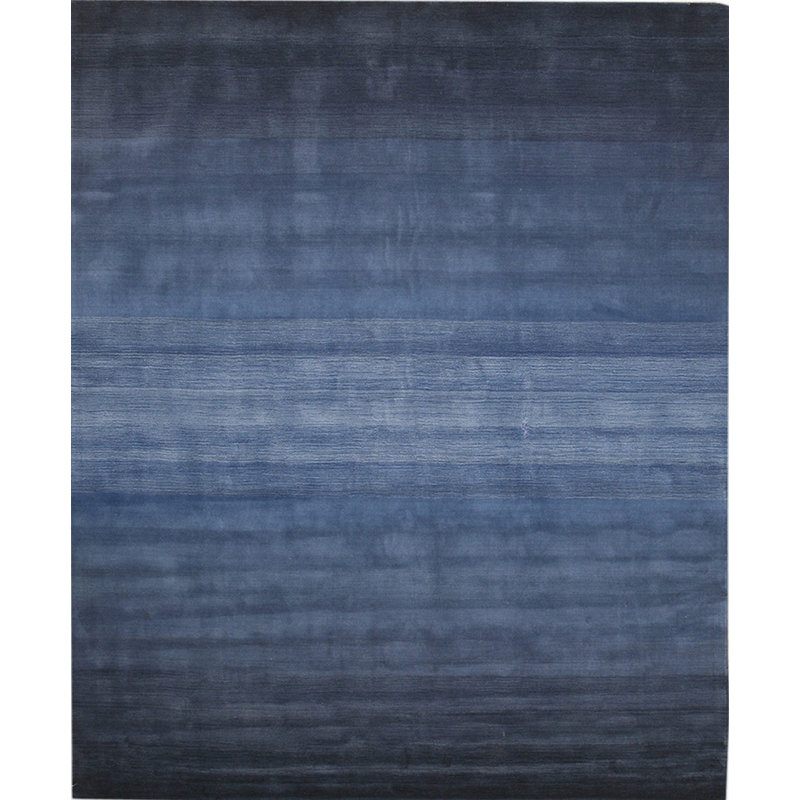 Hand Tufted Wool Geometric Area Rug in Blue, 8' x 10'