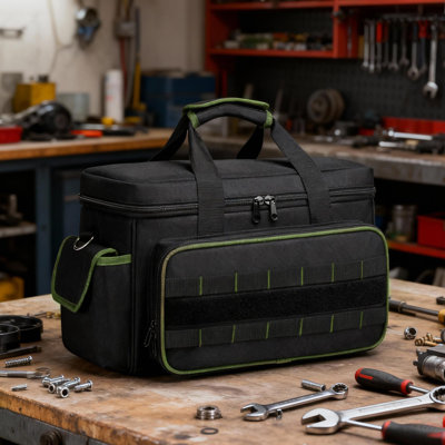 Heavy Duty 17" Oxford Tool Bag - 20-Pocket Organizer Tote