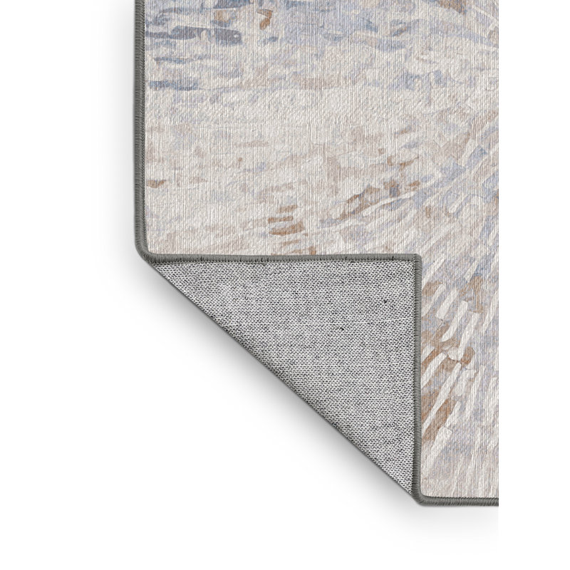 Machine Washable Gray Area Rug, Rectangle 7' x 10'