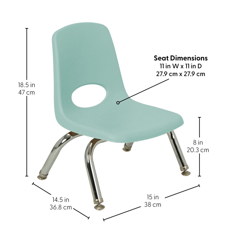 Chaise empilable 8 "avec glissières pivotantes, paquet de 6, Pivotant et oscille, Écume de mer, écume de mer, 8"