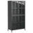 Premium Black Metal Storage Cabinet With Tempered Glass Doors, Adjustable Shelves, Anti-Tipping Device, Magnetic Silent Closure, And Adjustable Feet For Home And Office Use