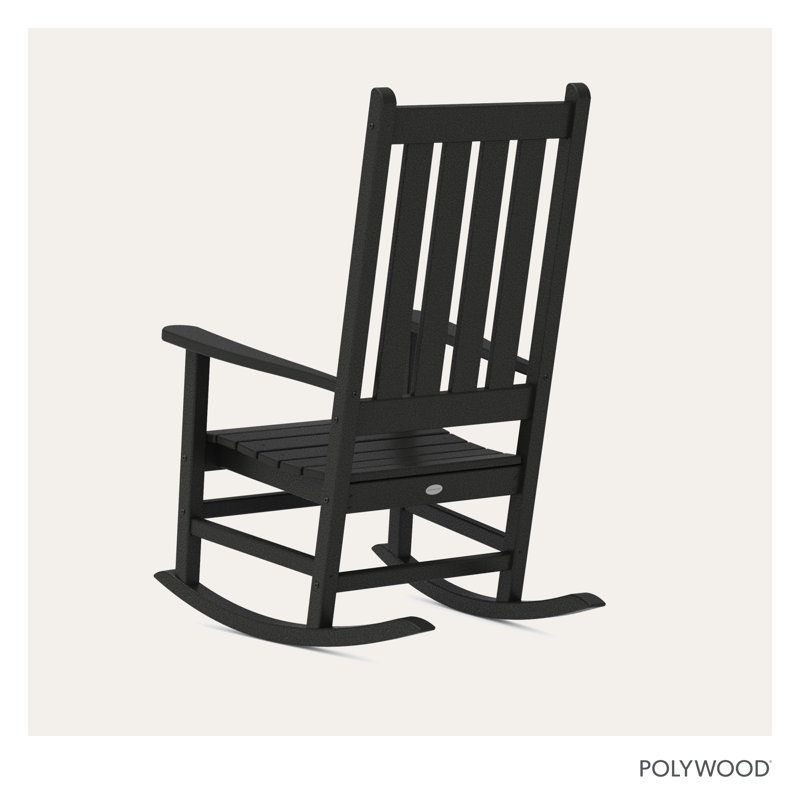 POLYWOOD Vineyard Porch Rocking Chair, Black